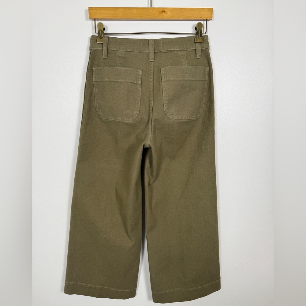 Madewell Emmett Wide-Leg Crop Pants Olive Green size 25 - Picture 3 of 13